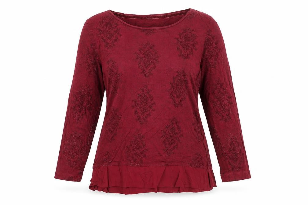 White Stuff Women's Red 3/4 Sleeve Tunic Blouse Size 14