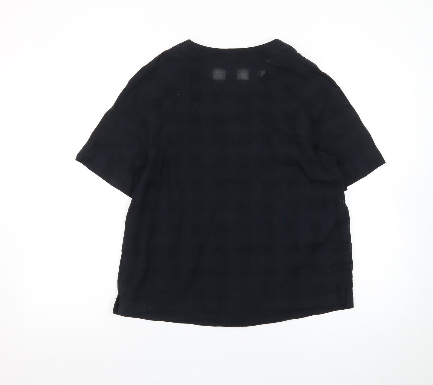 Marks and Spencer Women's Black Cotton Short Sleeve Blouse Size 6
