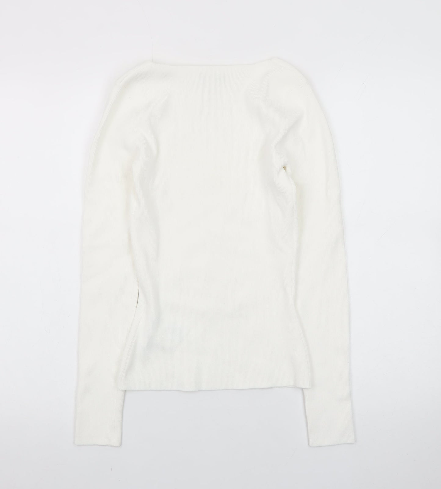 Reiss Women’s Ivory V-Neck Slim Knit Jumper Size S