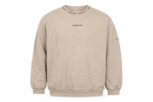 Adidas Men's Beige Crew Neck Sweatshirt XL Cotton Blend Pullover