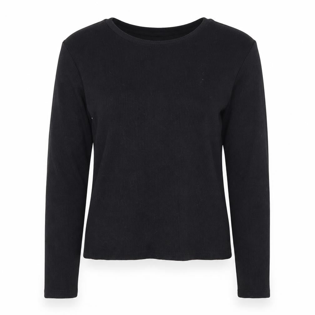 H&M Divided Women's Black Long Sleeve Basic Jersey Top Size L