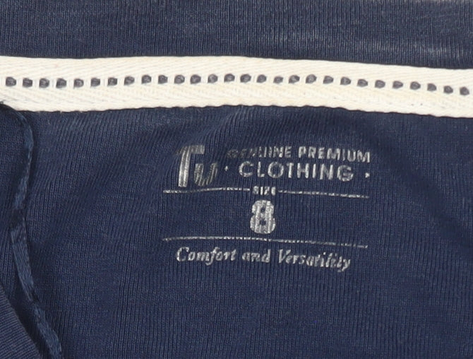 Tu Clothing Women's Blue Basic Short Sleeve Cotton T-Shirt Size 8
