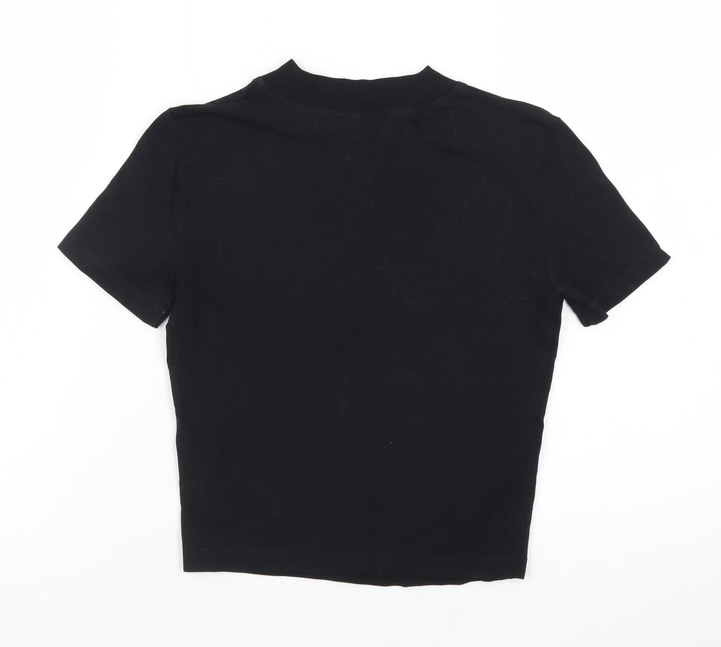 Zara Women's Black Slim Fit Cropped T-Shirt Size S