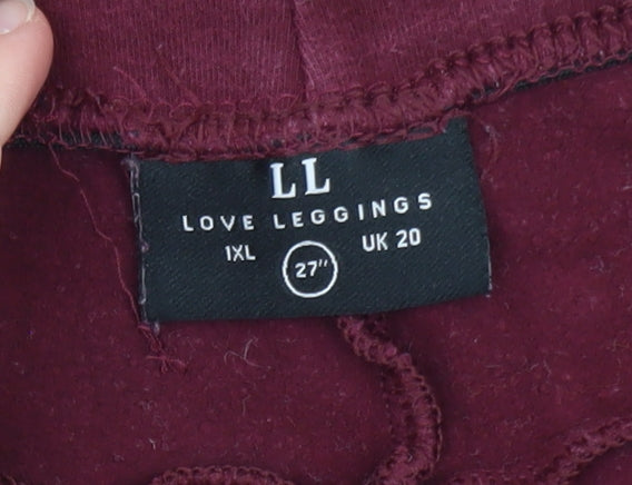 Love Leggings Women Burgundy UK 20 Ankle Stretch Leggings