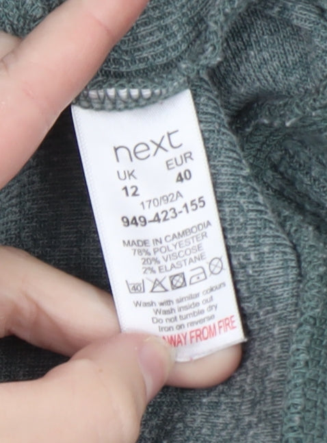 Next Womens Green Full Zip Hoodie Size 12 Polyester Blend