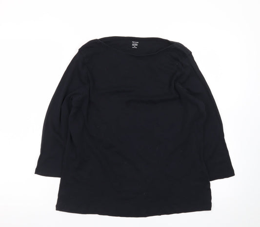 Marks and Spencer Women's Black 3/4 Sleeve Cotton Jersey T-Shirt Size 20