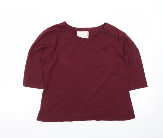 Primark Womens Red 3/4 Sleeve Basic Cotton T-Shirt Size S
