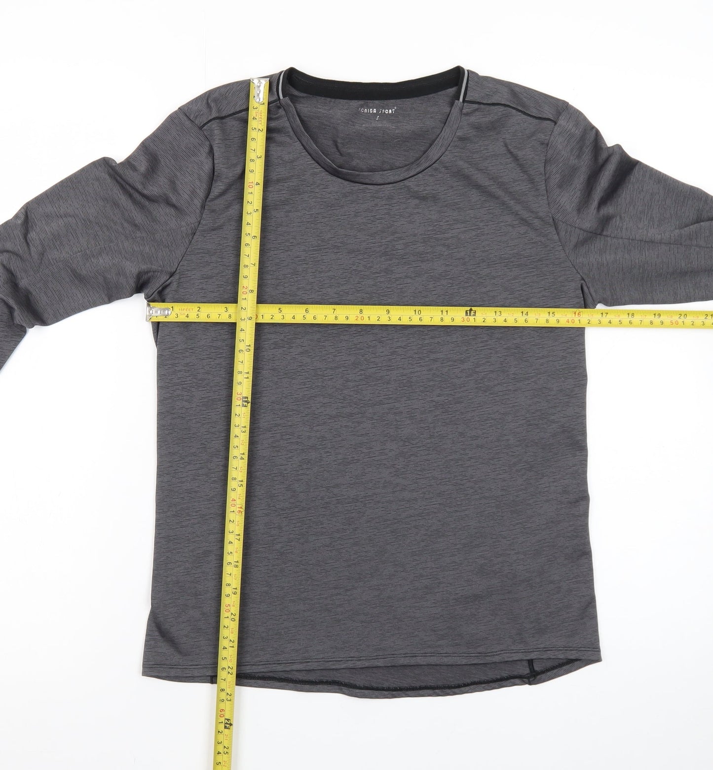 Scrida Sport Men’s Grey Long Sleeve Athletic Fit T-Shirt Size S