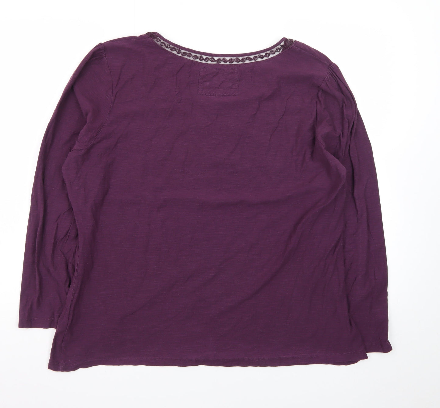 Rocha John Rocha Women's Purple Cotton Long Sleeve T-Shirt Size 22
