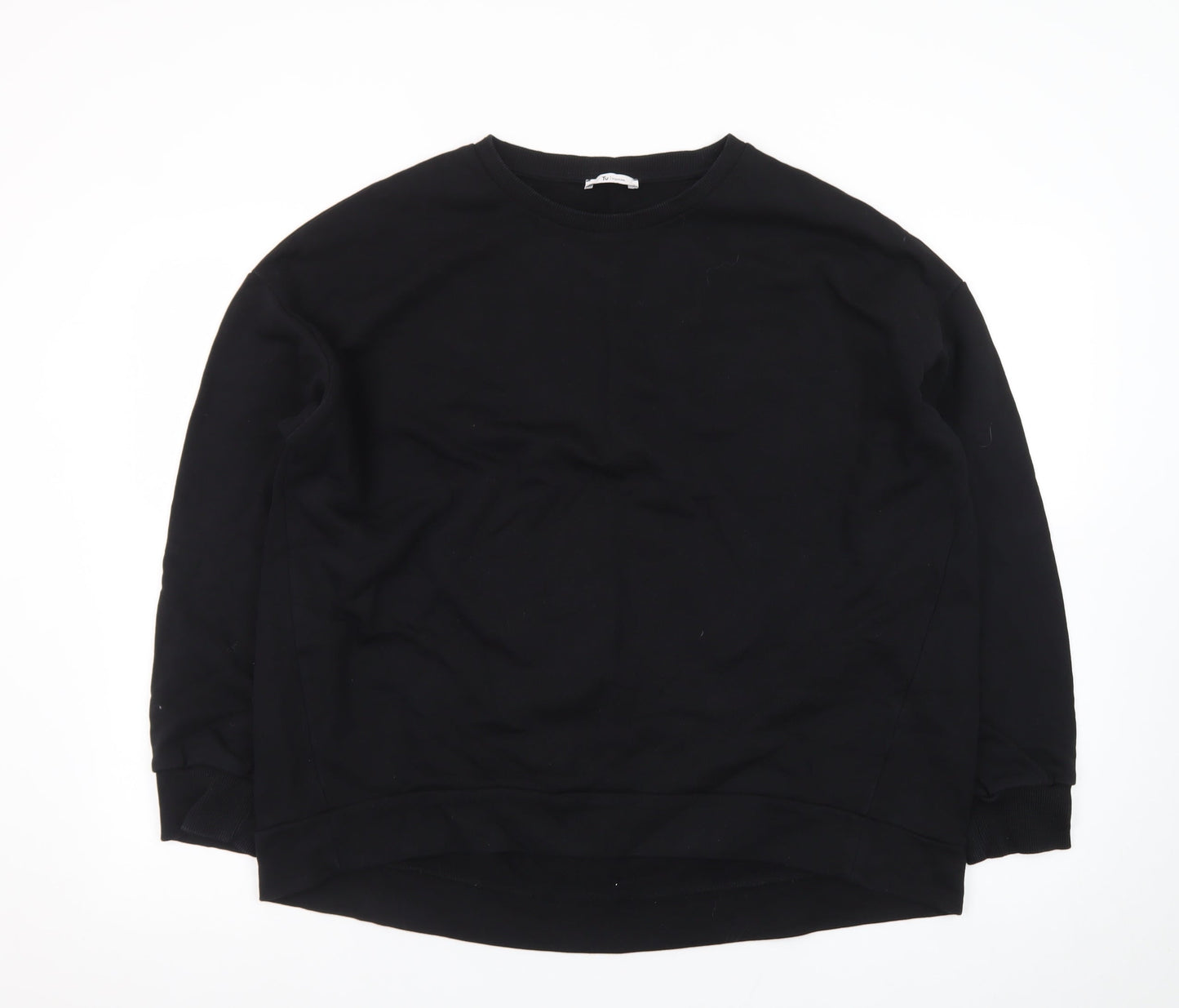 Tu Men's Black Cotton Crew Neck Long Sleeve Pullover Sweatshirt L