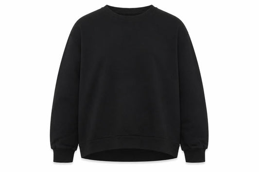 Tu Men's Black Cotton Crew Neck Long Sleeve Pullover Sweatshirt L