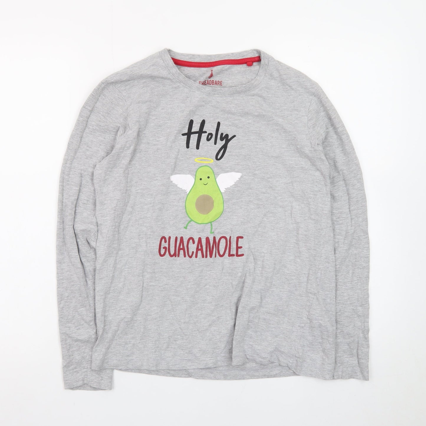 Threadbare Women’s Grey Long Sleeve Funny Avocado T-Shirt Size 10