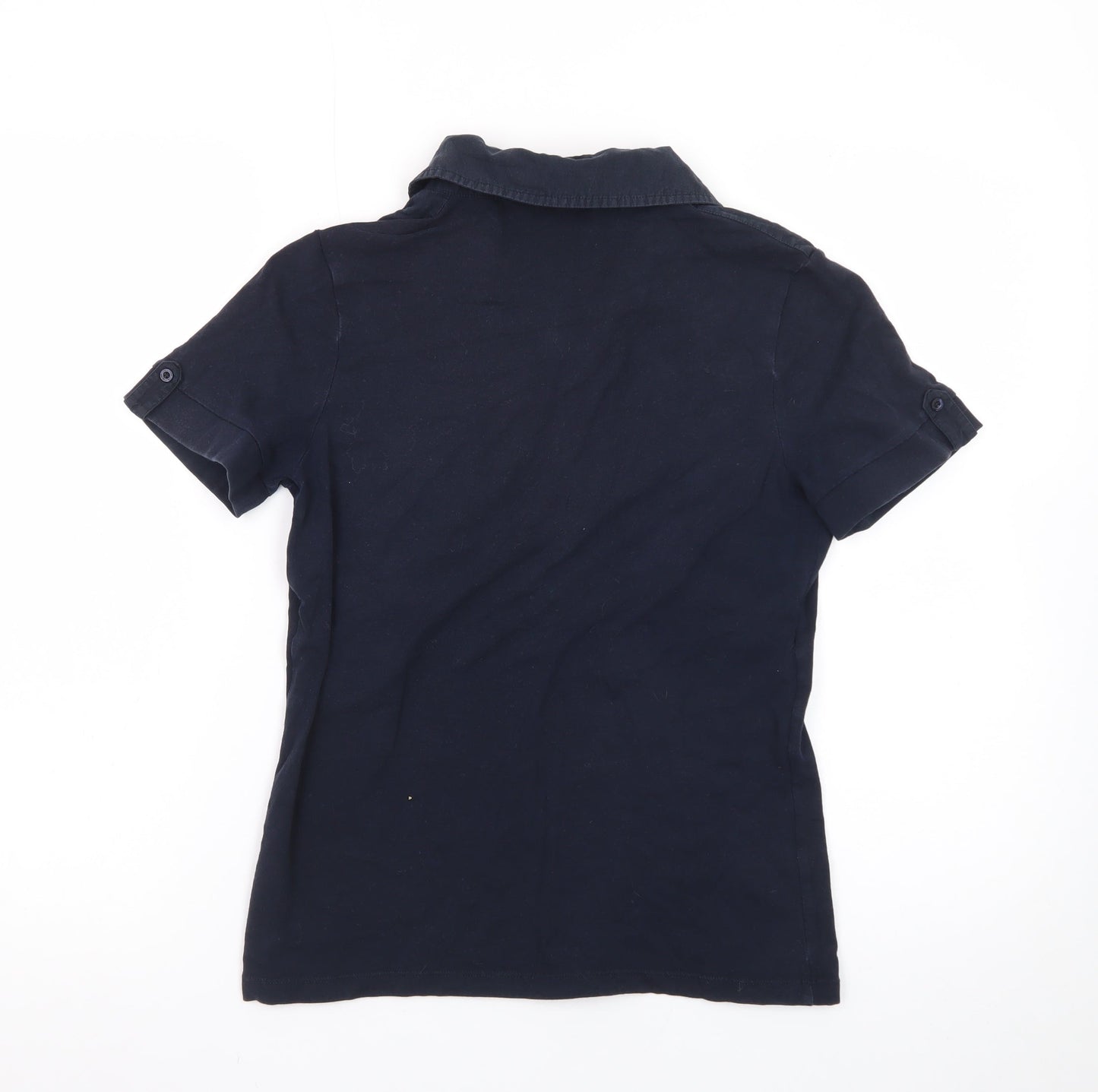Marks and Spencer Autograph Blue Cotton Stretch Polo Shirt Size S
