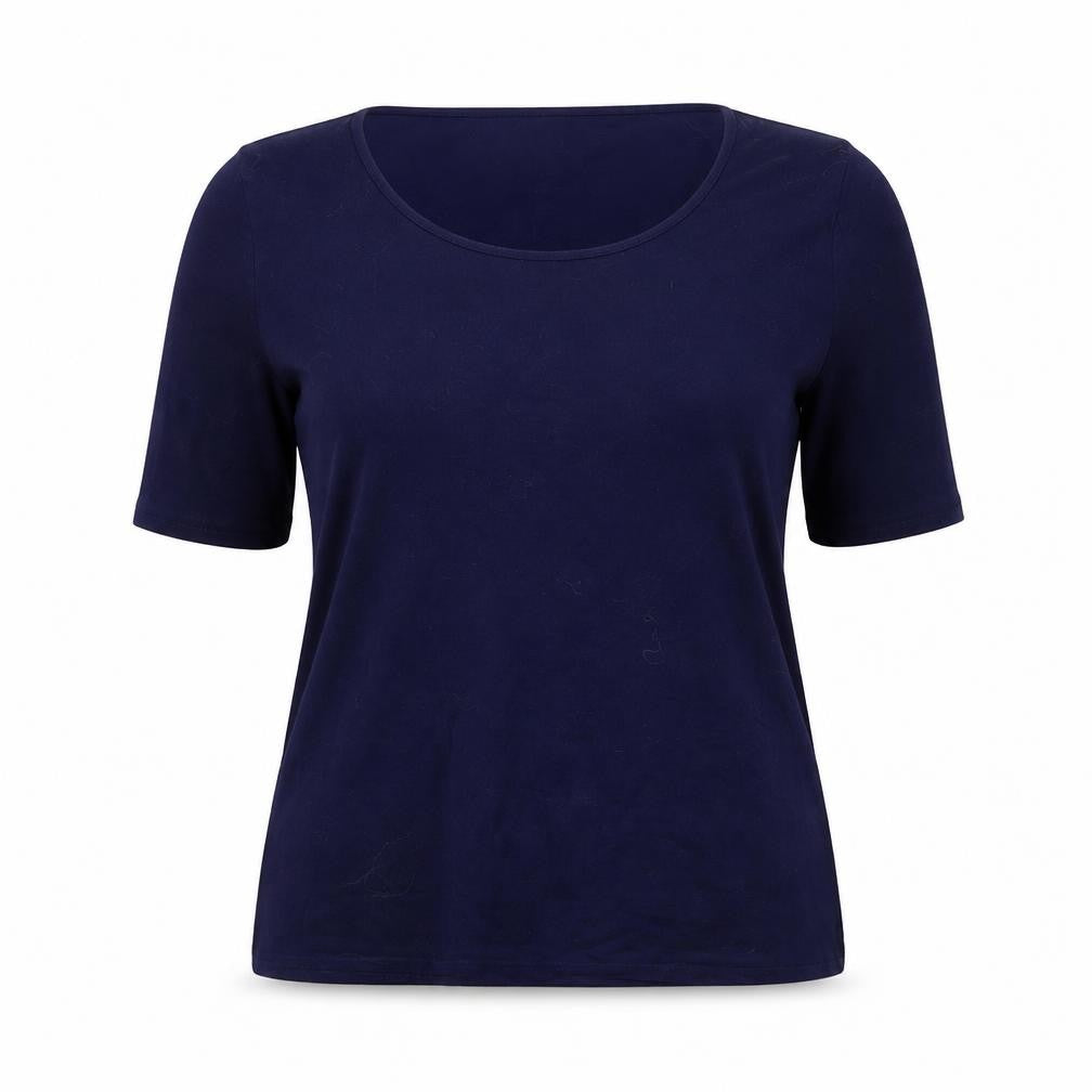 Precis Women’s Blue Cotton Blend Scoop Neck T-Shirt Size L