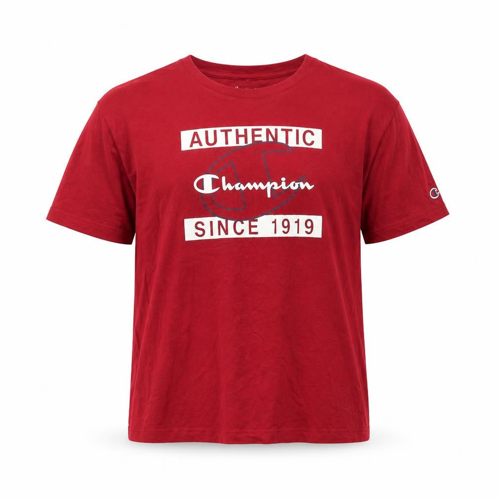 Champion Men’s Red Authentic Since 1919 T-Shirt Medium Cotton Crew Neck