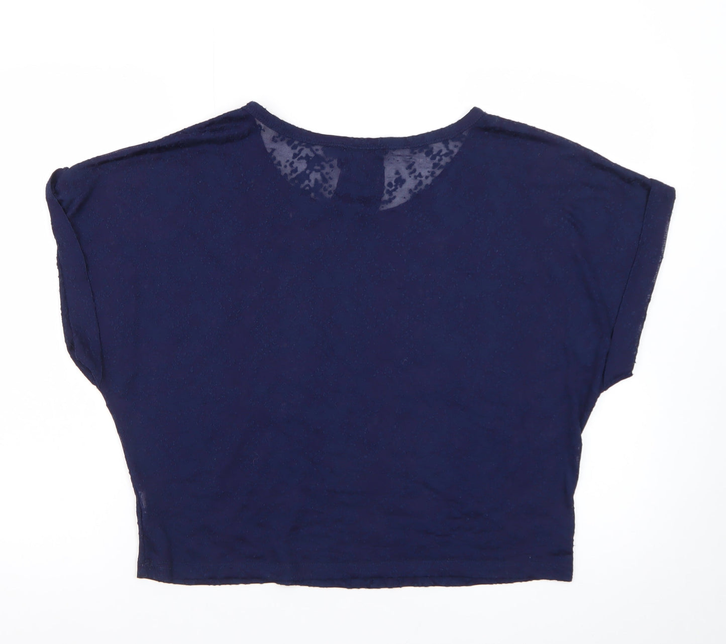 Atmosphere Women Blue Size 14 Cropped Short Sleeve T-Shirt
