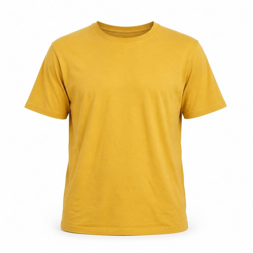 Zara Men Yellow Regular Fit Cotton Crew Neck Short Sleeve T-Shirt L
