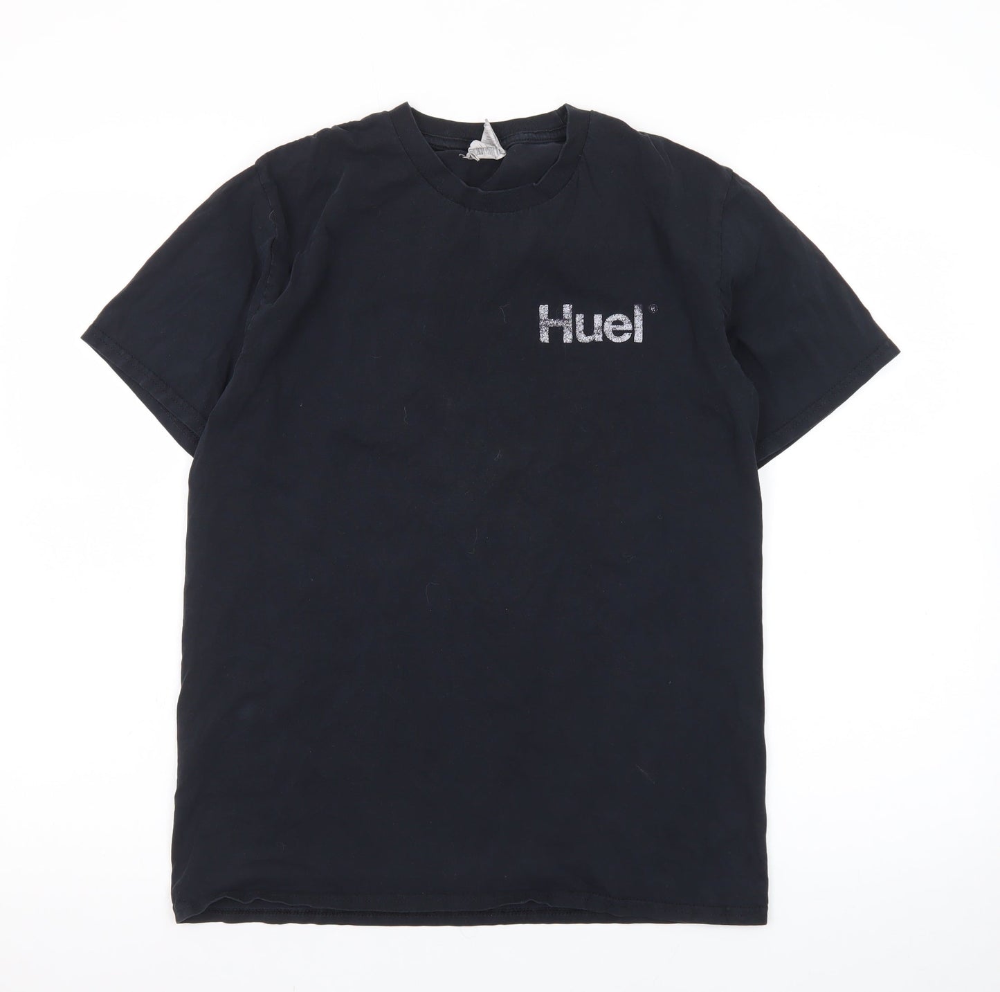 Gildan Men’s Black Huel Logo Cotton Crew Neck Short Sleeve T-Shirt Medium