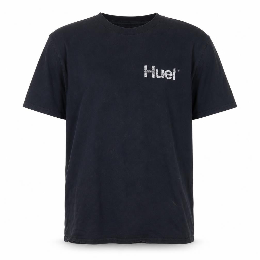 Gildan Men’s Black Huel Logo Cotton Crew Neck Short Sleeve T-Shirt Medium