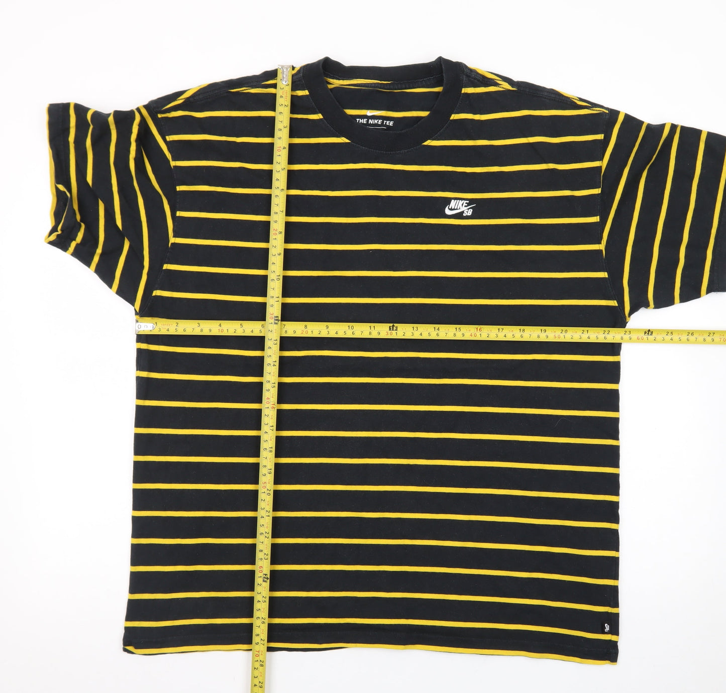 Nike SB Men's Black Yellow Striped Crew Neck T-Shirt Size L