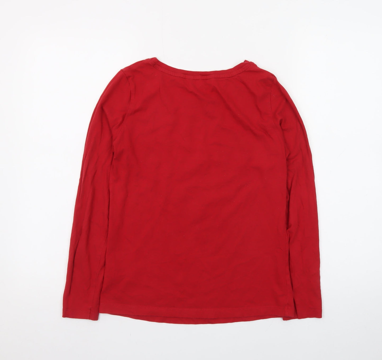 George Teens Red Merry Moments Long Sleeve Christmas T-Shirt Size 4-6