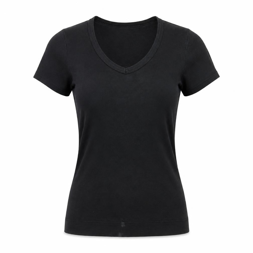 Next Women’s Black V-Neck Cotton Jersey T-Shirt UK 12