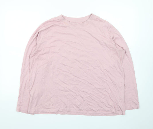 Primark Men’s Pink Crew Neck Long Sleeve Cotton T-Shirt XL Regular Fit