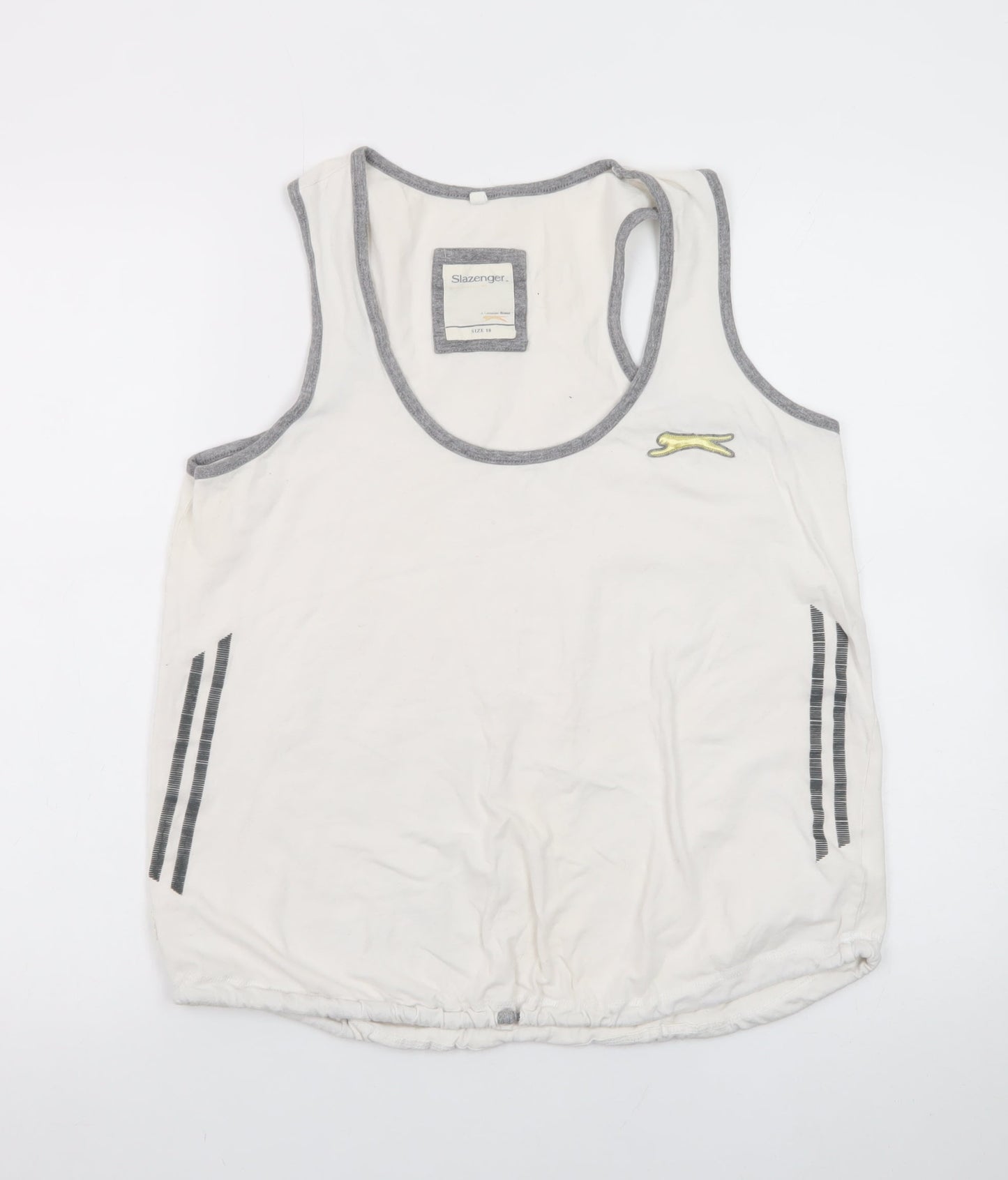 Slazenger Men's White Sleeveless Round Neck Cotton T-Shirt XL