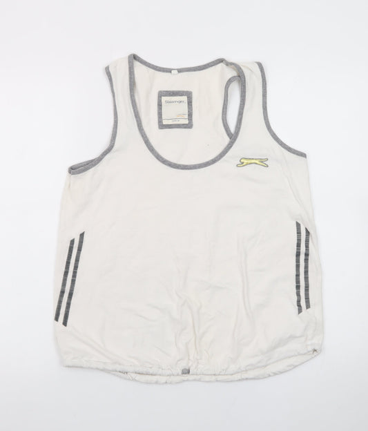 Slazenger Men's White Sleeveless Round Neck Cotton T-Shirt XL