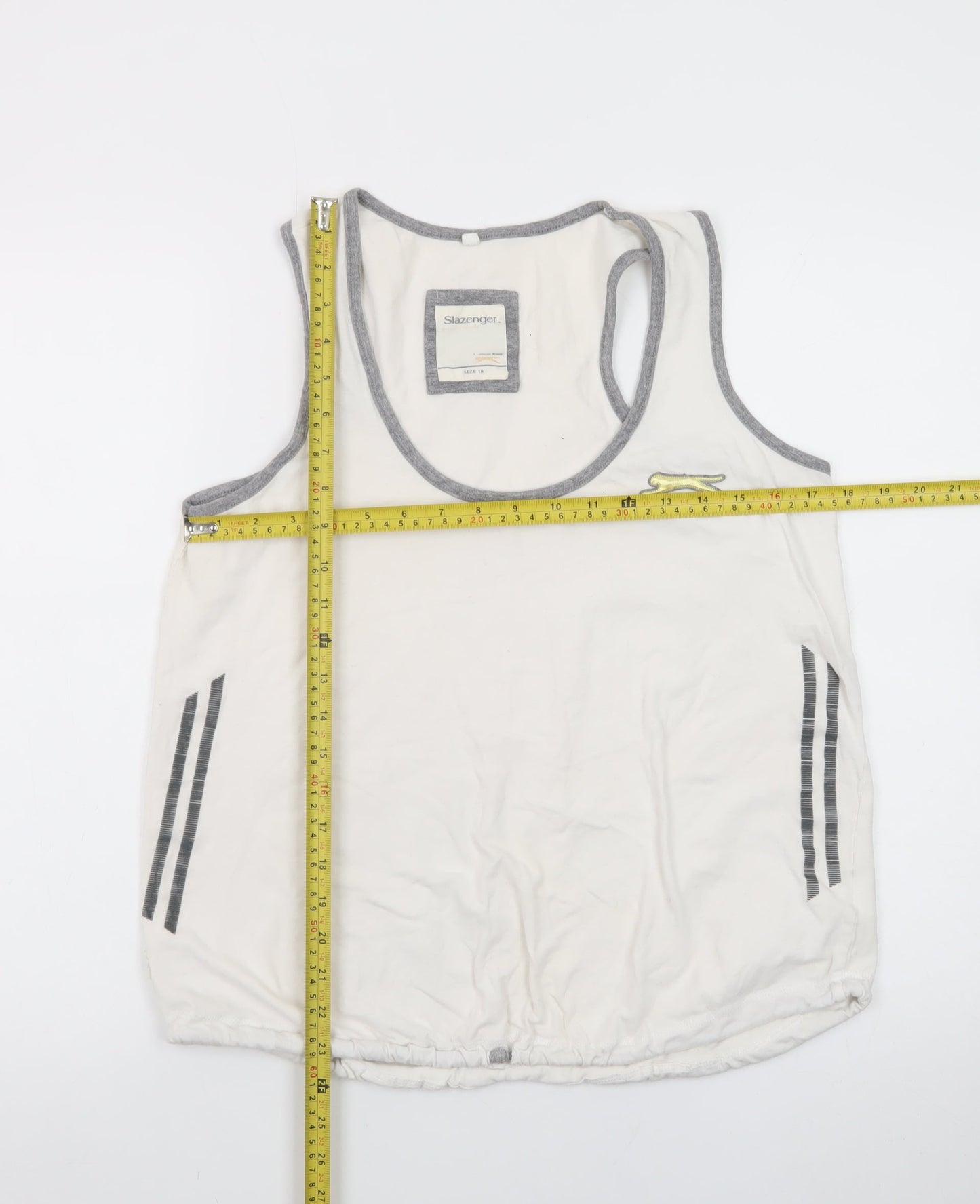 Slazenger Men's White Sleeveless Round Neck Cotton T-Shirt XL