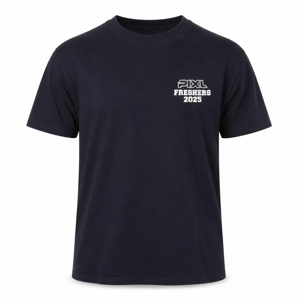Casual Classics Men's Navy Blue L PIXL Freshers 2025 Graphic T-Shirt