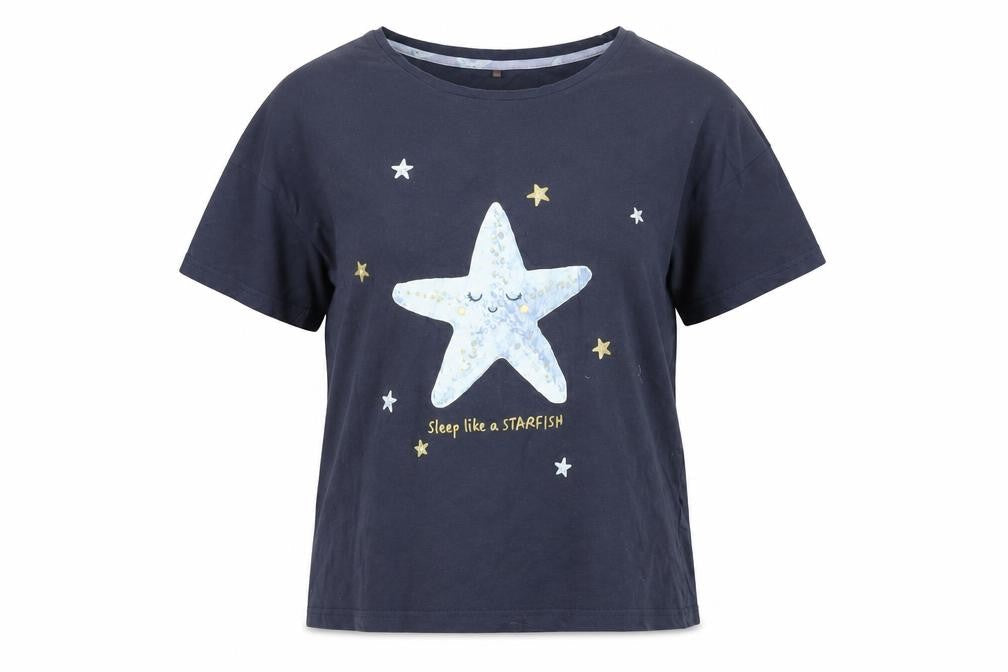 George Women's Blue Starfish Graphic Pyjama Top Size 8-10