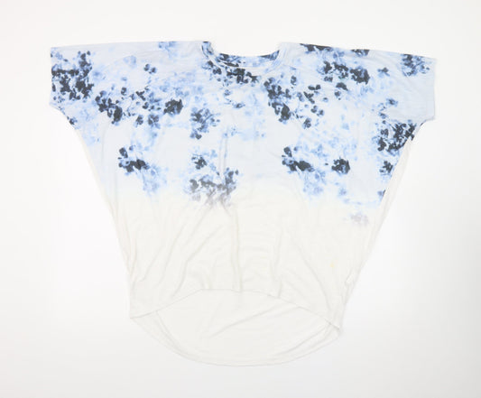 Firetrap Womens Blue Tie-Dye Relaxed Cotton T-Shirt UK14