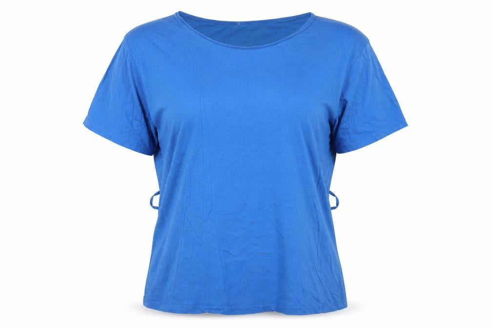 Denim Co Womens Blue Cotton Short Sleeve Basic T-Shirt Size 12