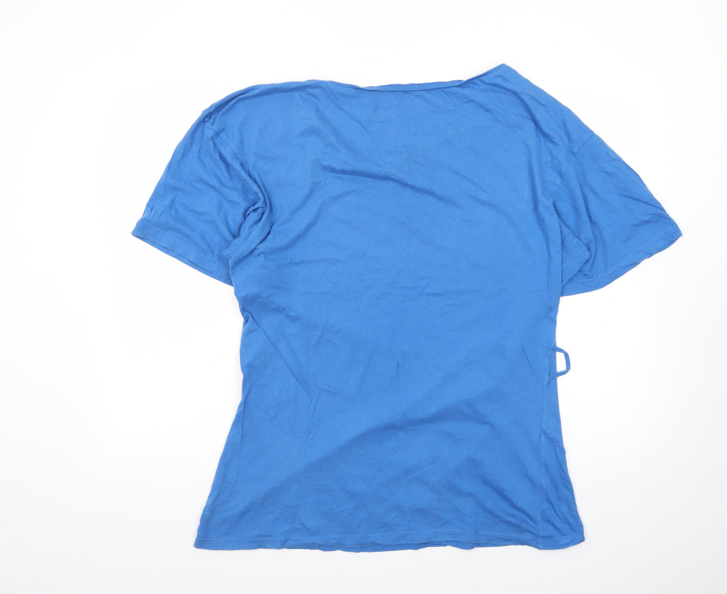 Denim Co Womens Blue Cotton Short Sleeve Basic T-Shirt Size 12