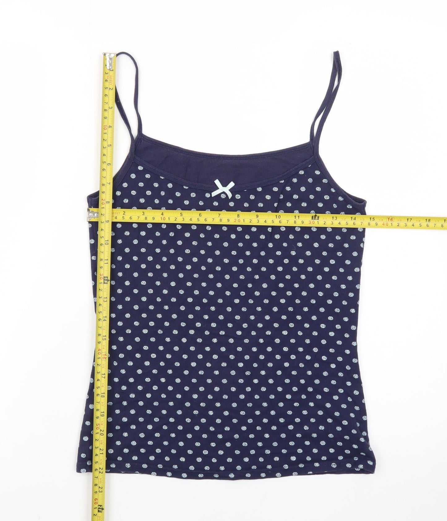 George Womens Blue Polka Dot Cami Pyjama Top Size 8-10
