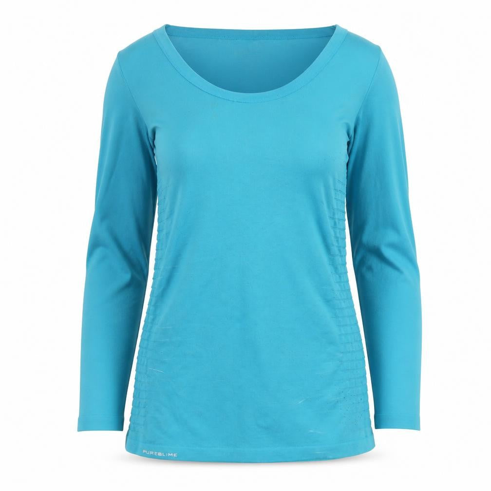 PureLime Women’s Turquoise Seamless Long Sleeve T-Shirt L/XL