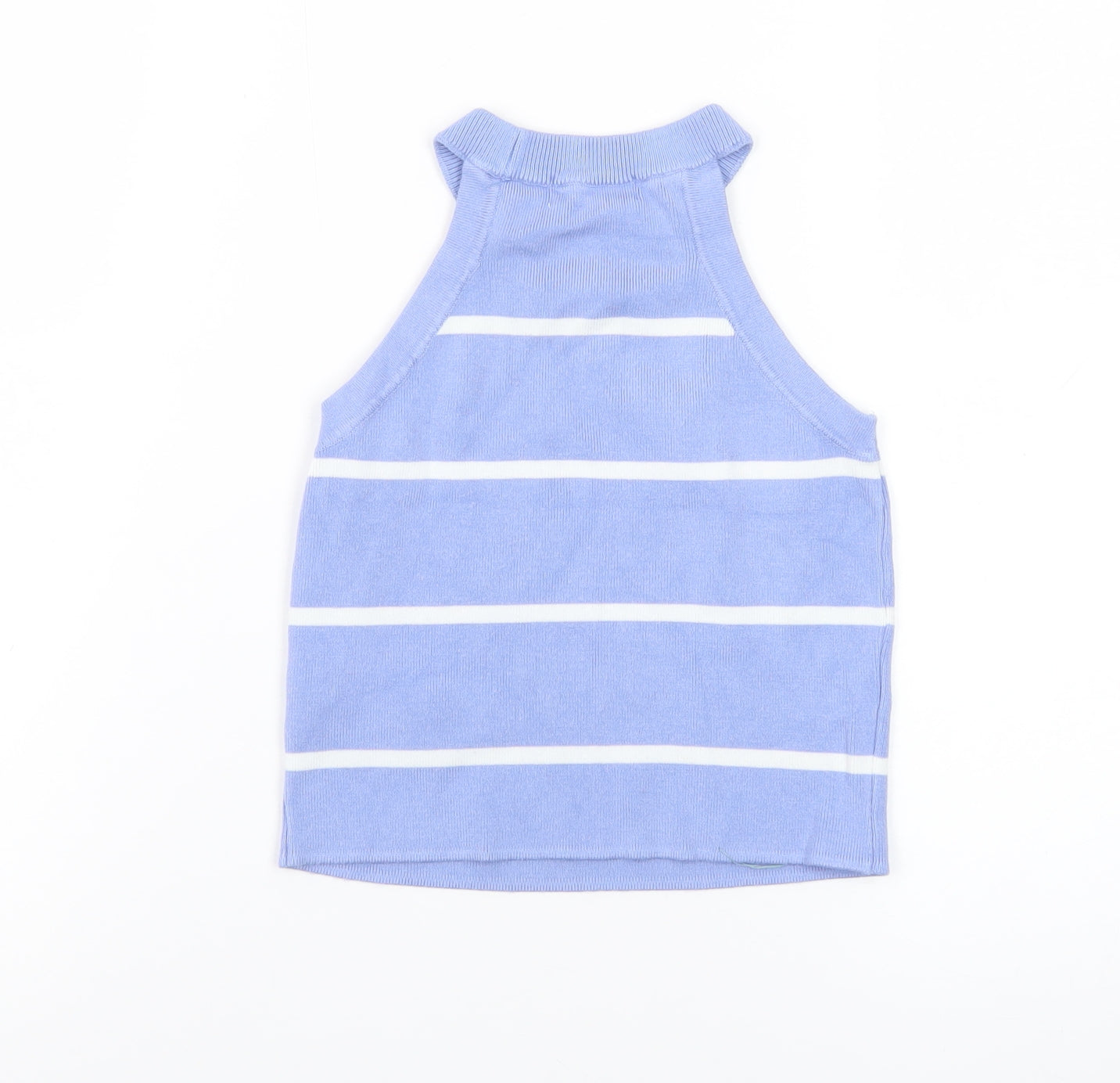 Primark Teens Blue Striped Knit Halter Tank Top Size 10