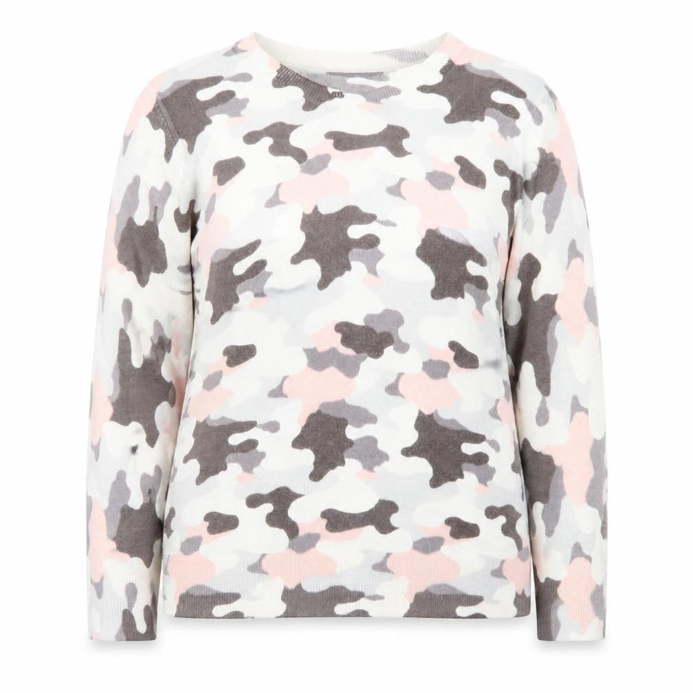 Marks & Spencer Women's Multicoloured Camouflage Crew Neck Jumper Size 14