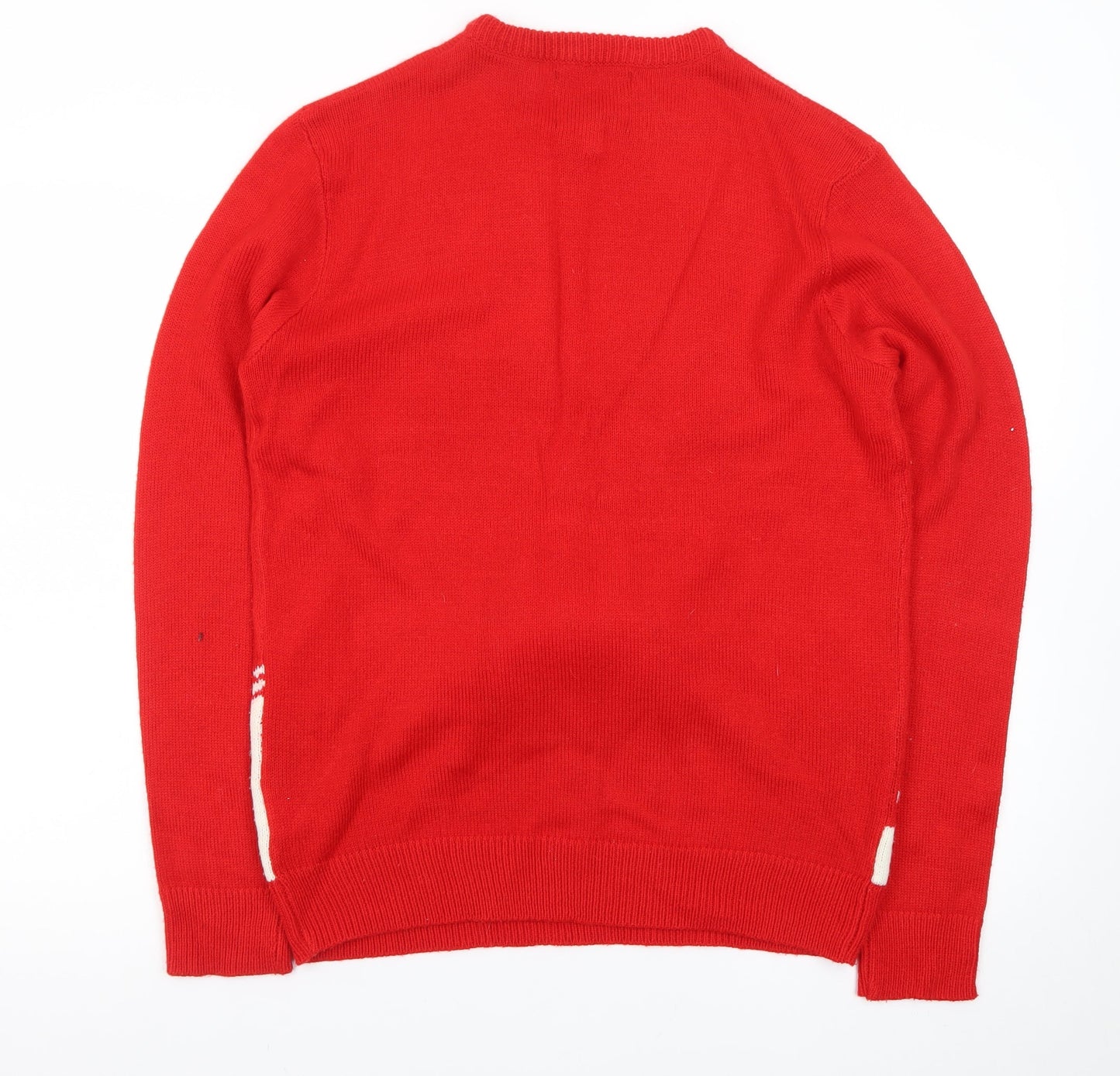 Threadbare Men's Red Christmas Reindeer Jumper Size M Crew Neck Knit