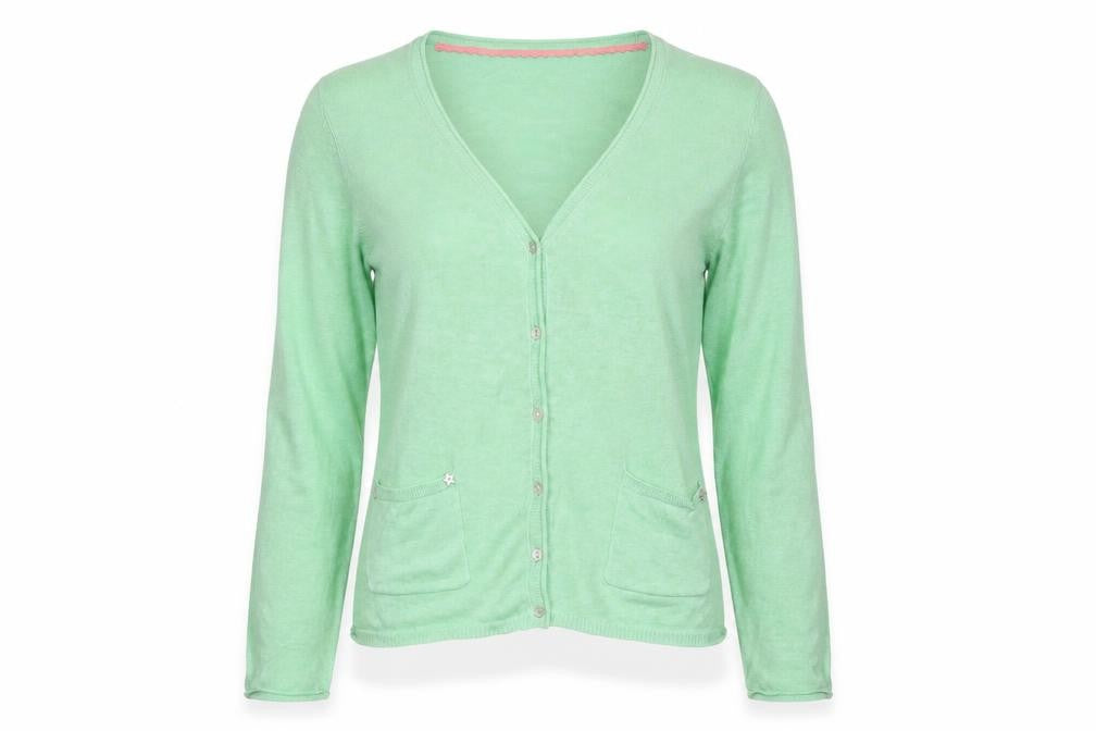 Miss Selfridge Women’s Green Linen V-Neck Cardigan Size 12