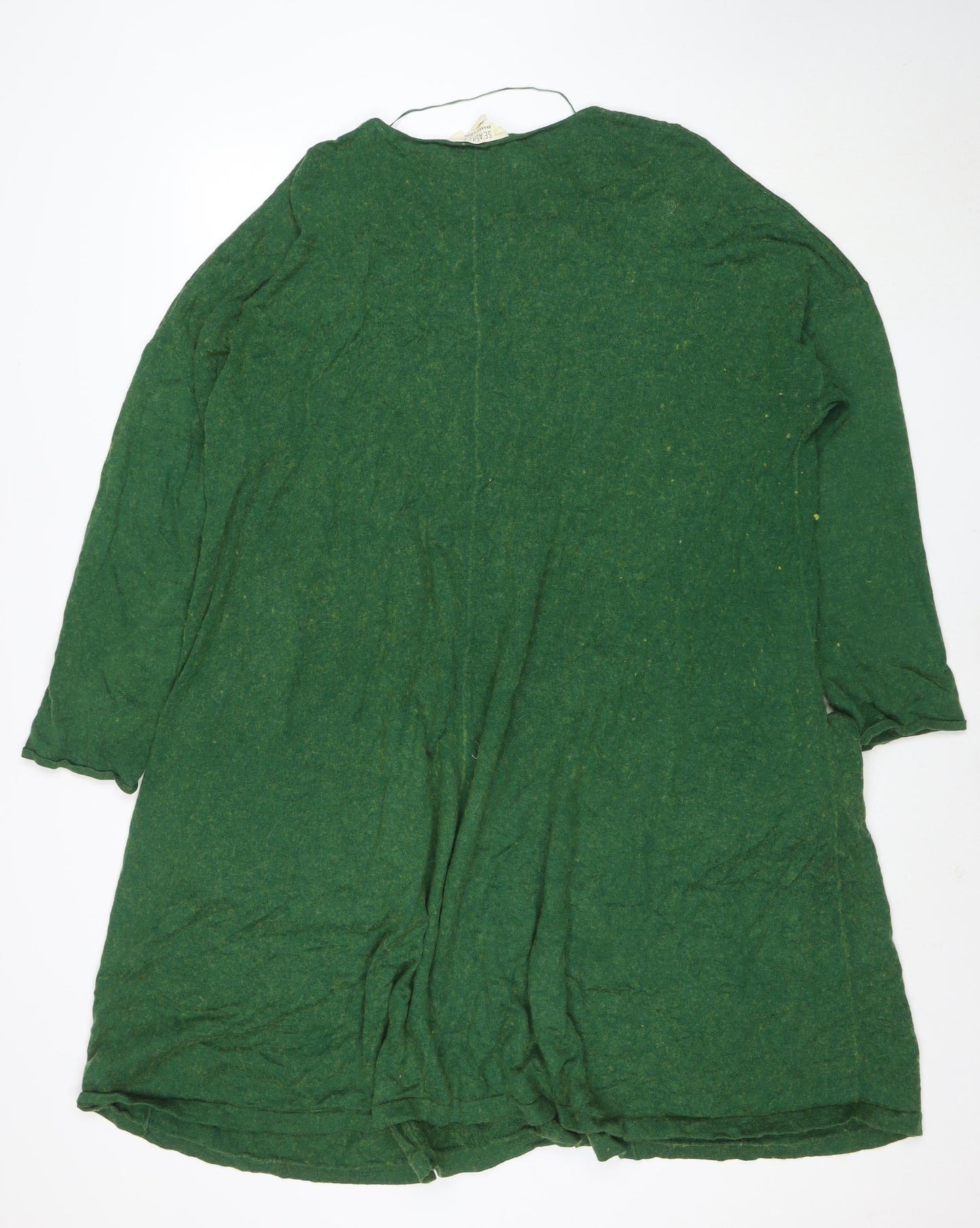 Seasalt Women Green Wool Cotton Jersey A-Line Dress Size 22