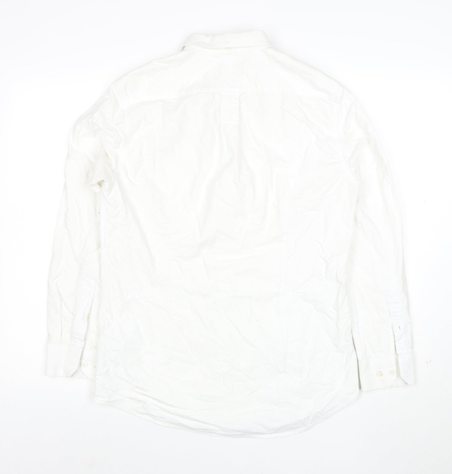 Farah Men's White Slim Fit Button-Up Cotton Shirt M