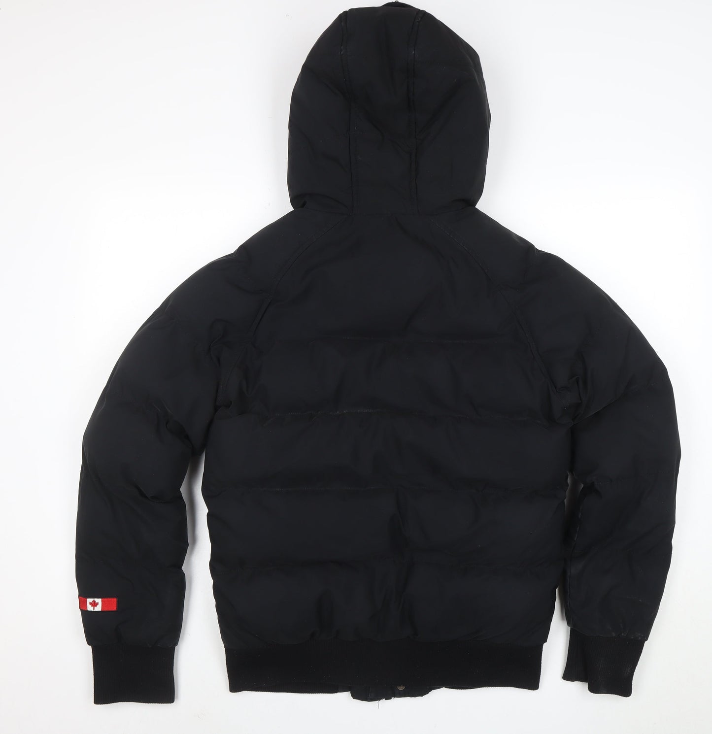 Zavetti Canada Men's Black Puffer Jacket Hooded Size S Winter Casual