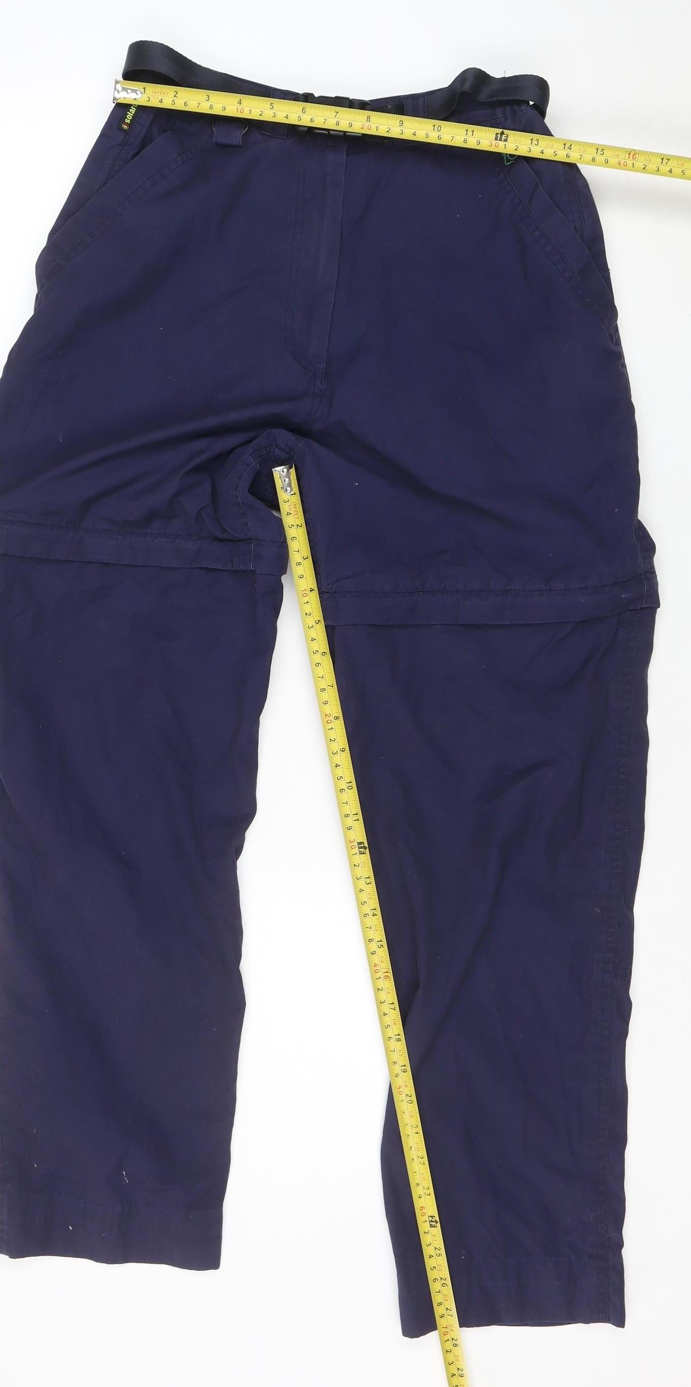 Craghoppers Women's Blue Cargo Travel Trousers UK 12 Belted Quick Dry