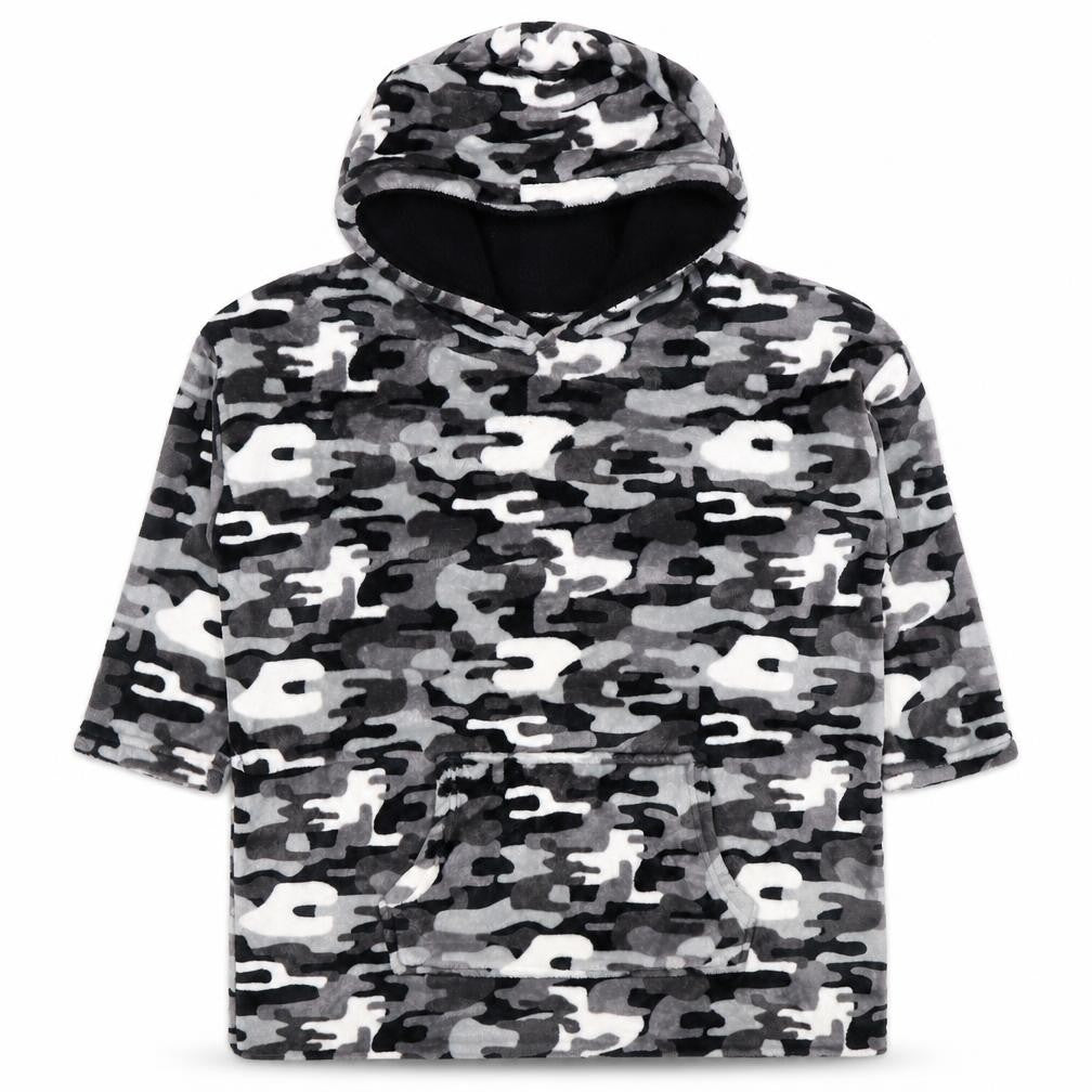 Harry Bear Boys Grey Camouflage Fleece Hooded Nightwear One Size