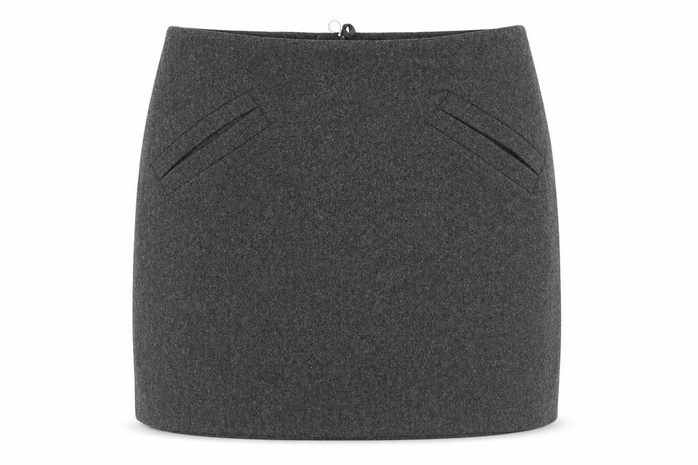 H&M Women Grey Wool Blend Pencil Skirt Size 10 Lined Workwear