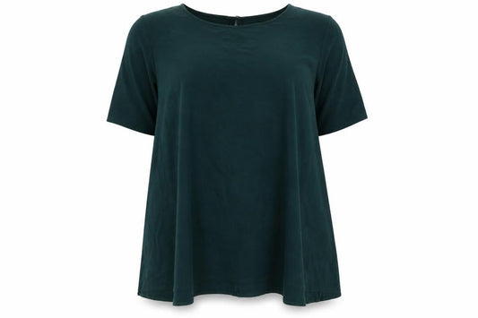 Front view of Roman Women’s Green Jersey A-Line Dress, size UK 22/24, Half Sleeve