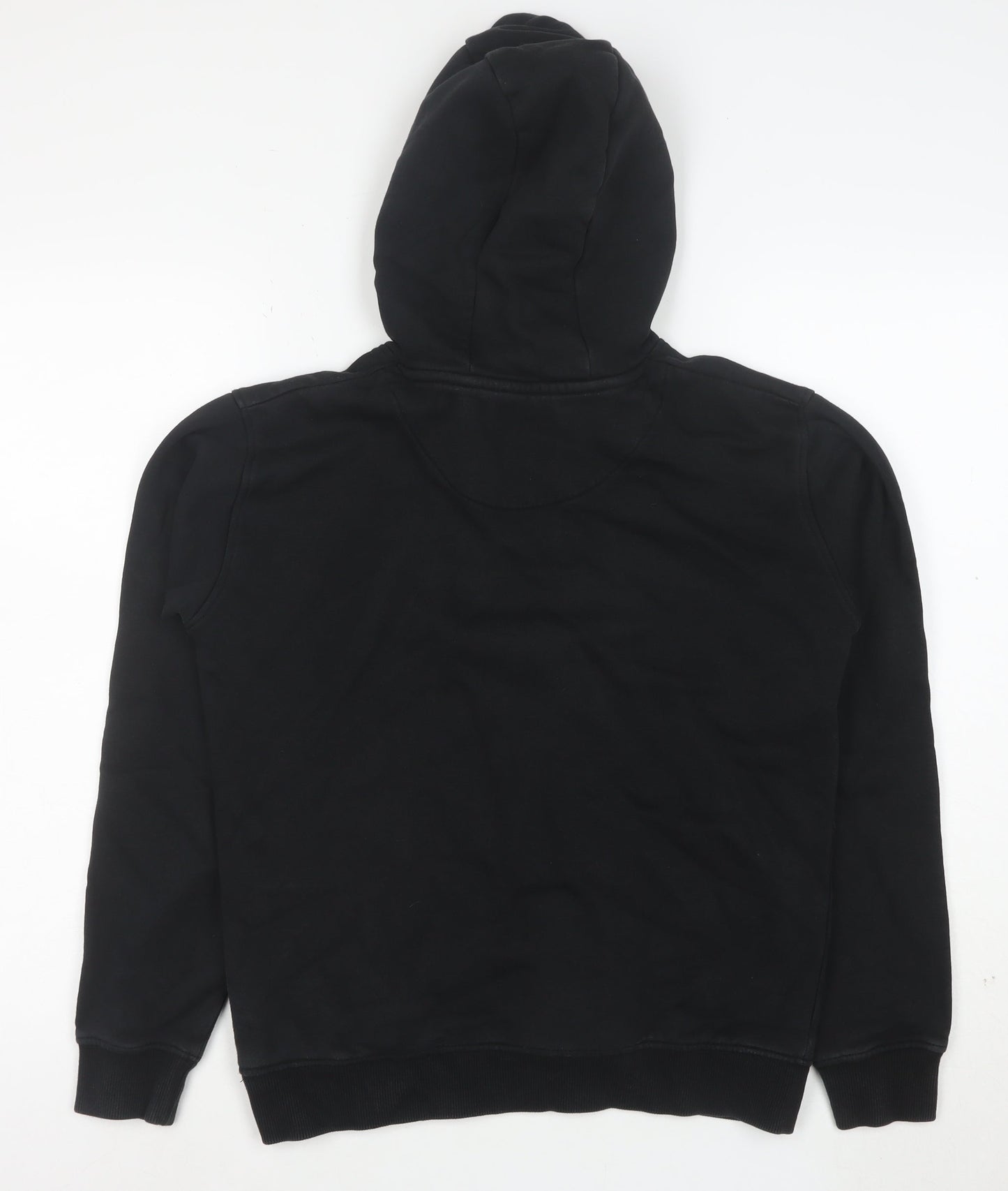 Jack Wills Boys Black Pullover Hoodie 14-15 Years Cotton Blend Logo