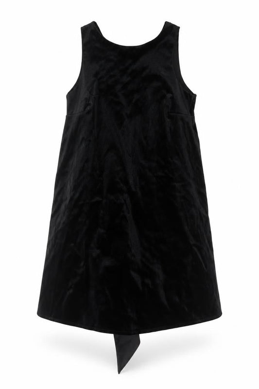 River Island Women’s Black Velvet Bow Mini Party Dress Size 8